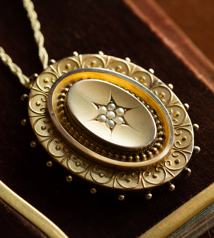 Gold & Seed Pearl Pendant